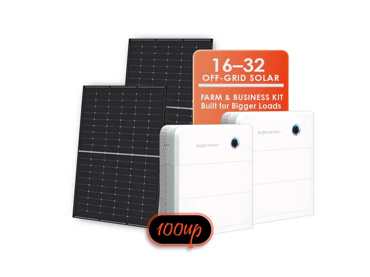 12kW redundant off-grid solar kit components laid out, built to handle larger household or business loads