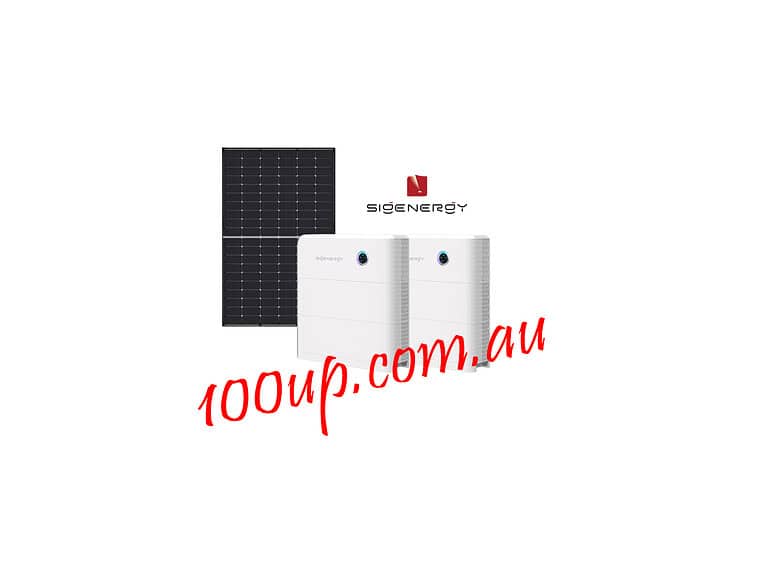 Solar panel and two white battery units forming a 24kW off-grid solar system with storage capacity
