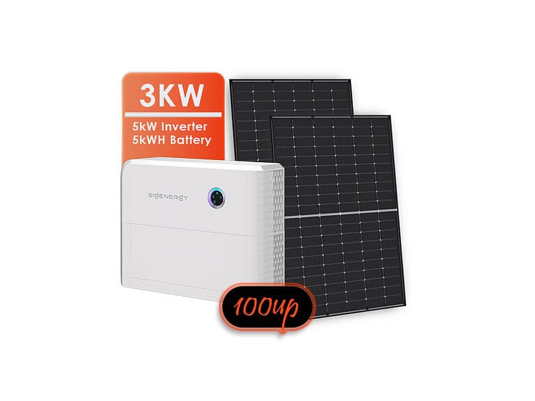 3kW off-grid solar kit showing Jinko Panels and Sigenergy inverter and 5kWh battery system