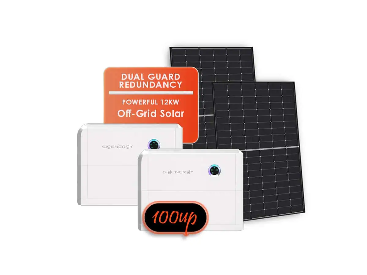 Powerful 12 to 16kW off-grid solar system installation in Ballarat with panels and battery storage visible