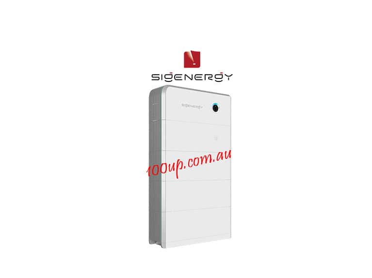 White Sigenergy battery unit with modular stacking design for off-grid solar energy storage systems