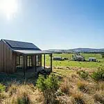Off grid solar powered residential bedroom during the day with natural light in Victoria